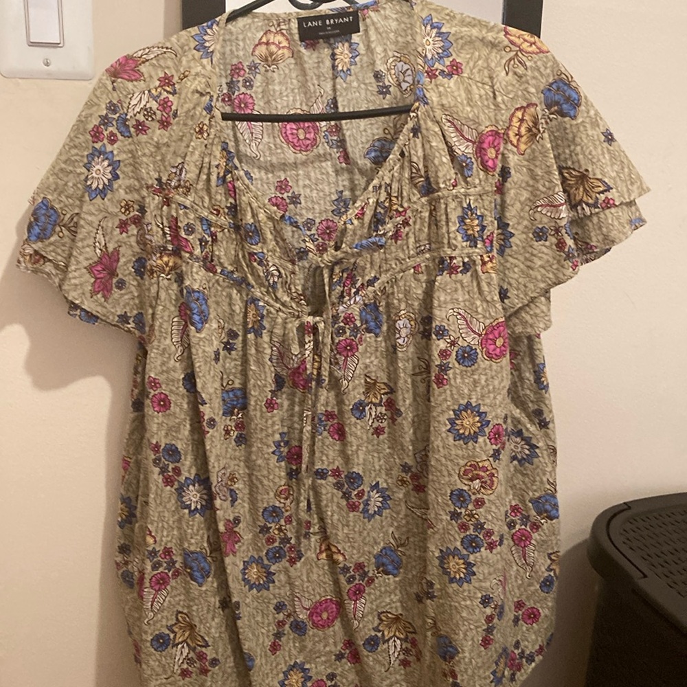 Lane Bryant Size 28 Dress Shirt short sleeve